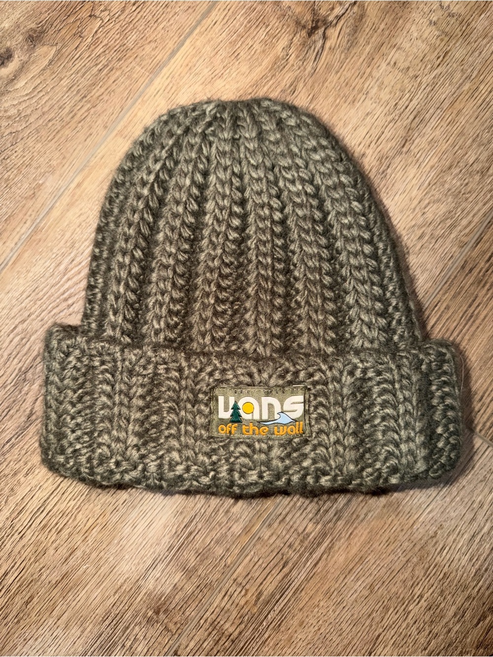 Vans Olive Green Ribbed Knit Beanie